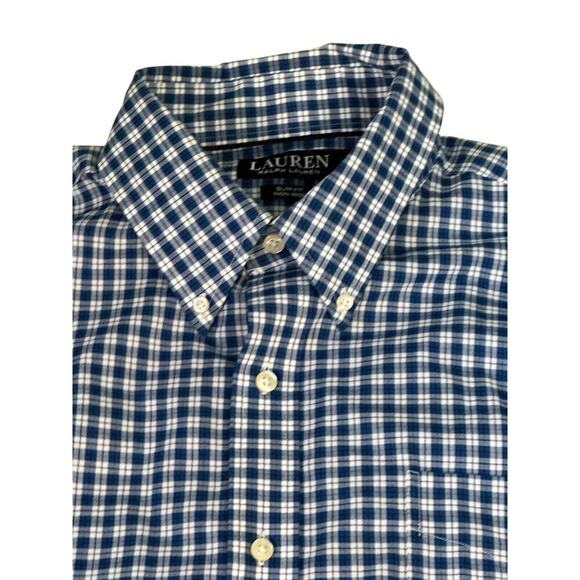 Lauren Ralph Lauren Black Label Button Up Shirt Mens 17 32/33 Slim Fit Non Iron - Picture 1 of 8
